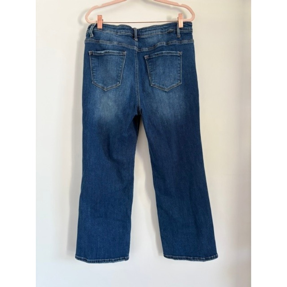 Risen Jeans Womens High Rise Straight Leg Rhinestone Side Stripe Blue Denim 1XL - Picture 4 of 6